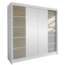 Vaatekaappi TALIN V, valkoinen/beige (6021)