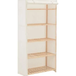 Vaatekaappi valkoinen 79cm kangas