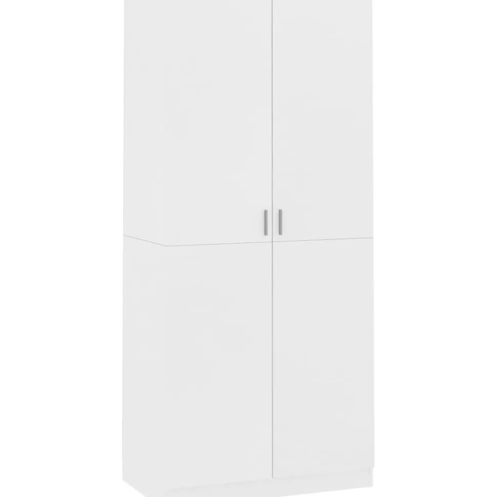 Vaatekaappi valkoinen 90cm lastulevy
