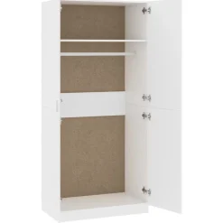 Vaatekaappi valkoinen 90cm lastulevy