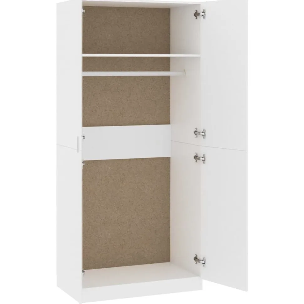 Vaatekaappi valkoinen 90cm lastulevy