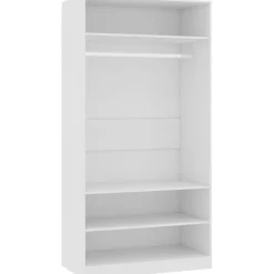 Vaatekaappi valkoinen 100cm lastulevy
