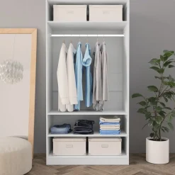 Vaatekaappi valkoinen 100cm lastulevy