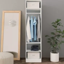 Vaatekaappi valkoinen 50cm lastulevy