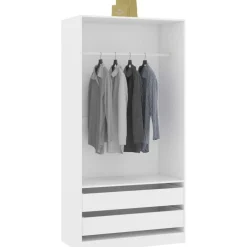 Vaatekaappi valkoinen 100cm lastulevy