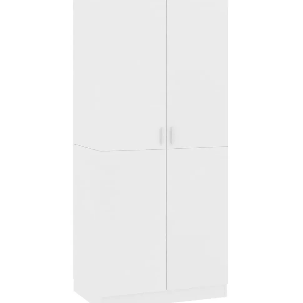 Vaatekaappi valkoinen 80cm lastulevy