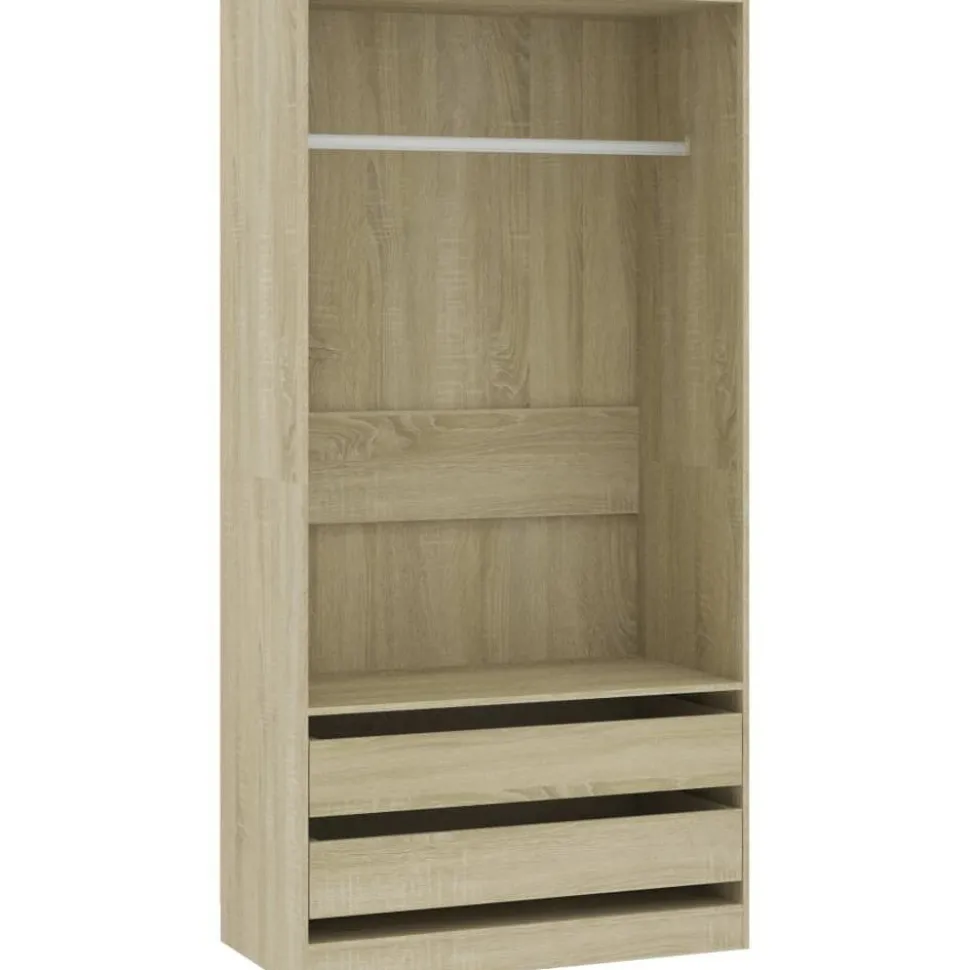 Vaatekaappi vetolaatikoilla Sonoma-tammi 100cm lastulevy