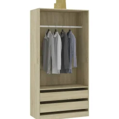Vaatekaappi vetolaatikoilla Sonoma-tammi 100cm lastulevy