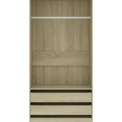 Vaatekaappi vetolaatikoilla Sonoma-tammi 100cm lastulevy