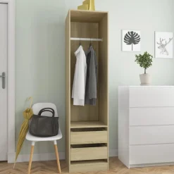 Vaatekaappi vetolaatikoilla Sonoma-tammi 50cm lastulevy