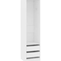 Vaatekaappi vetolaatikoilla valkoinen lastulevy 50cm