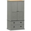 Vaatekaappi VIGO harmaa 90x55x170 cm täysi mänty (53165)