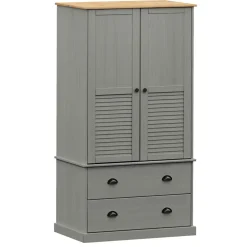 Vaatekaappi VIGO harmaa 90x55x170 cm täysi mänty (53165)