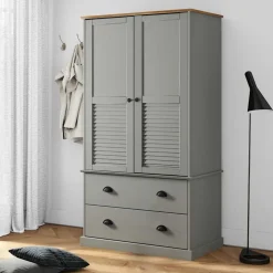 Vaatekaappi VIGO harmaa 90x55x170 cm täysi mänty (53165)