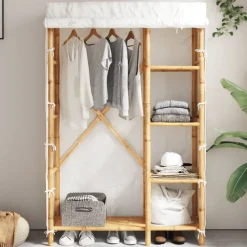 Vaatekaappi 110x45x170 cm bambu (68043)