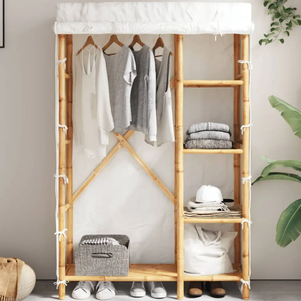 Vaatekaappi 110x45x170 cm bambu (68043)