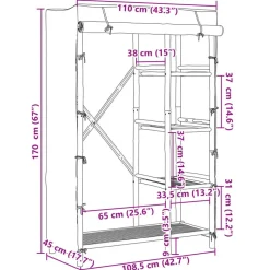 Vaatekaappi 110x45x170 cm bambu (68043)