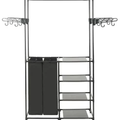 Vaatenaulakko teräs ja kuitukangas 87x44x158cm musta