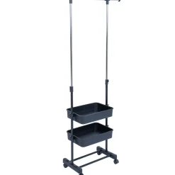 Vaateteline Home4You FERGUS 47-77x29x92-165 cm, musta