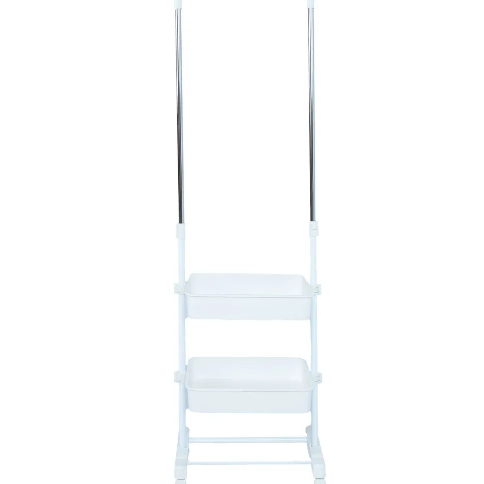 Vaateteline Home4You FERGUS 47-77x29x92-165 cm, valkoinen