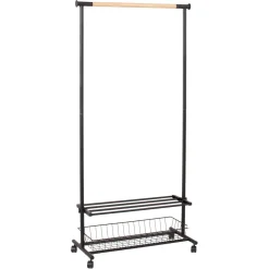 Vaateteline Home4You Forest 80x36x165cm musta/tammi