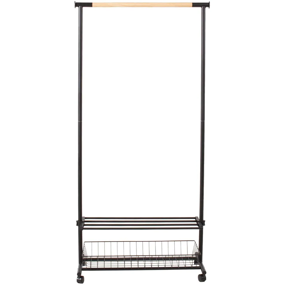 Vaateteline Home4You Forest 80x36x165cm musta/tammi