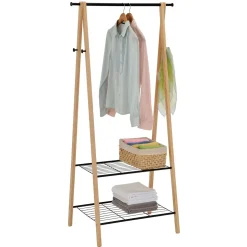 Vaateteline Home4You Forest, 79x45x155cm, musta/tammi