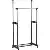 Vaateteline Home4You FRY kromi 83x43x93,5/168 cm, teräs, muovi, harmaa