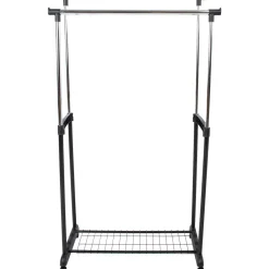 Vaateteline Home4You FRY kromi 83x43x93,5/168 cm, teräs, muovi, harmaa