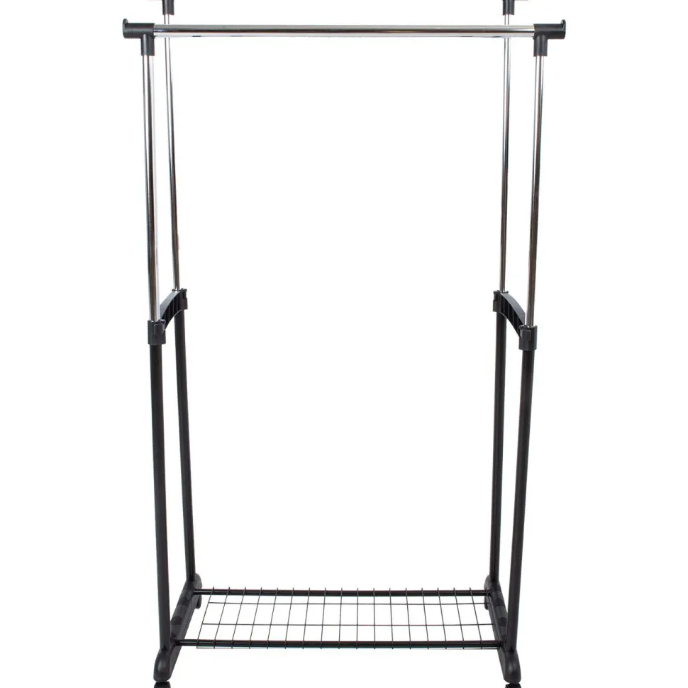 Vaateteline Home4You FRY kromi 83x43x93,5/168 cm, teräs, muovi, harmaa