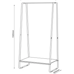 Vaateteline Home4You HEDVIG 60x40xK150 cm, saarni/musta, ruskea
