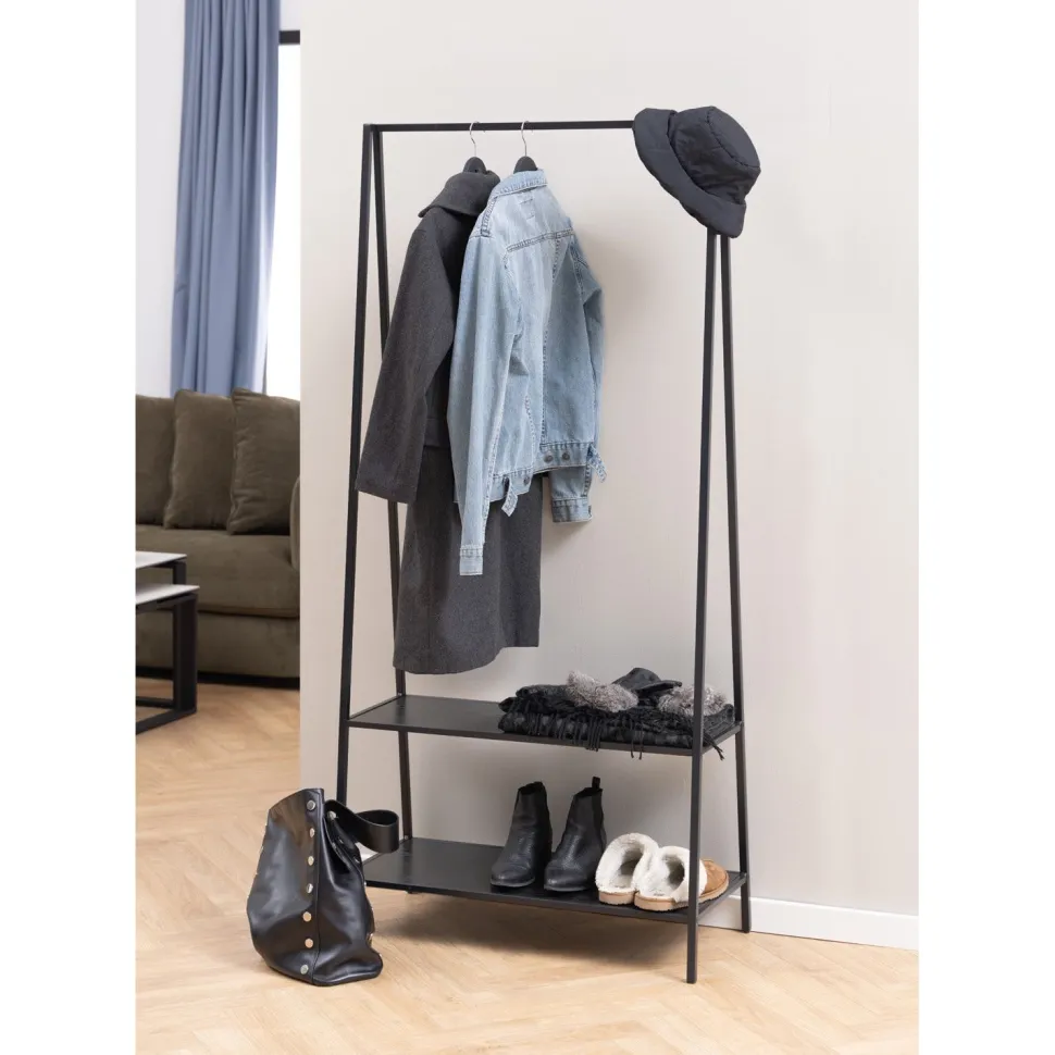 Vaateteline Home4You SEAFORD 77x37xK165 cm, musta