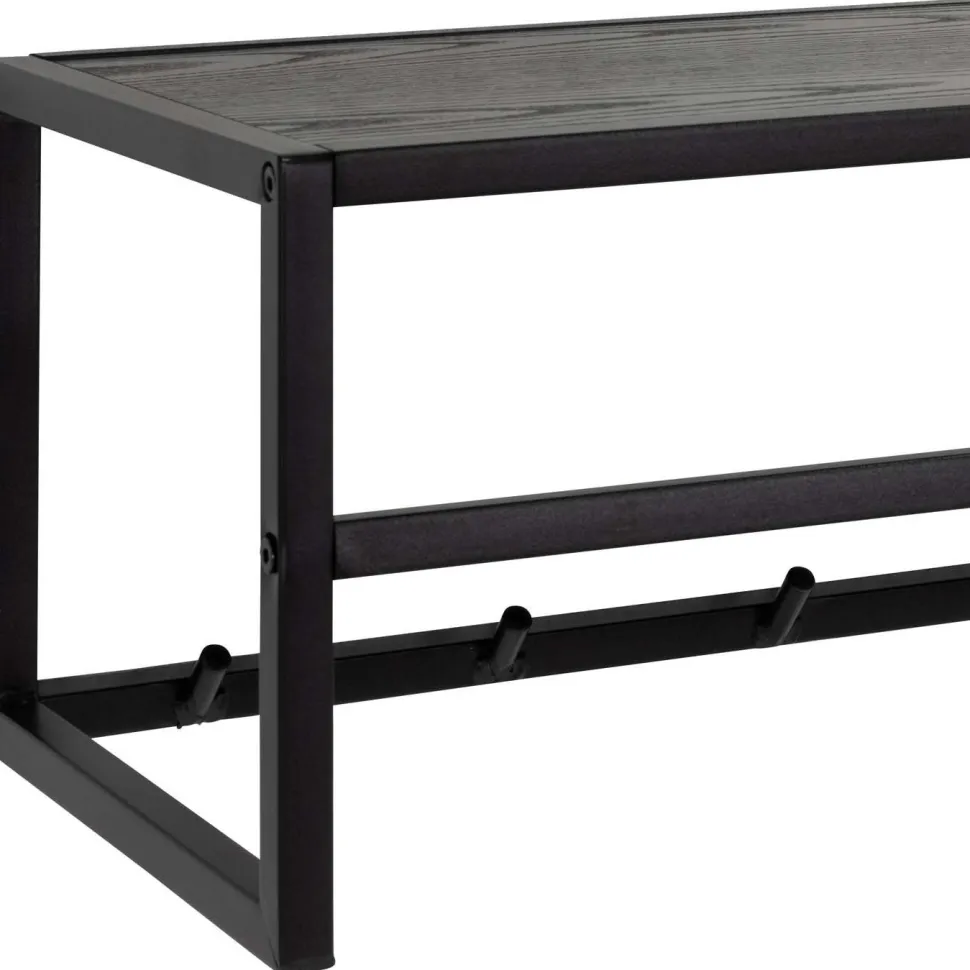 Vaateteline Home4You SEAFORD 77x28xK22 cm, musta