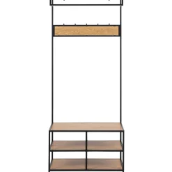 Vaateteline Home4You SEAFORD 77x40xK185 cm, villitammi, ruskea