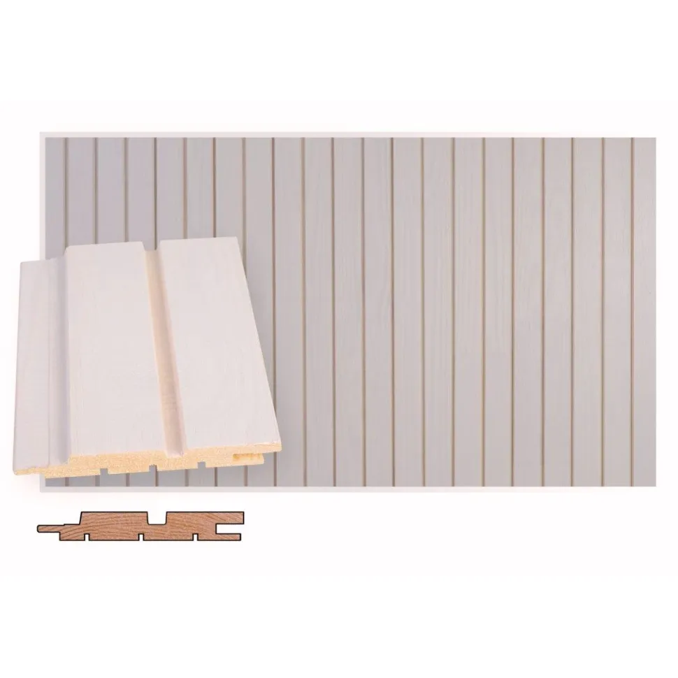Valeurapaneeli Maler STS-5, 14x95x2985mm, mänty, ympäripontattu, PN, valkolakattu