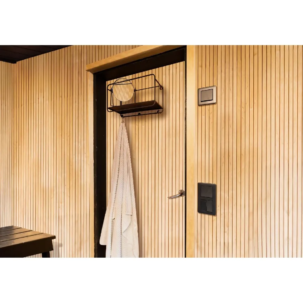 Valeurapaneeli/saunapaneeli Tuuli Sauna STS4, 15x70x2100mm, tervaleppä, puuvalmis