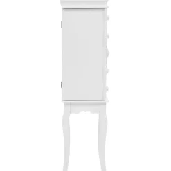 Vapaasti seisova korukaappi, 34x26x94 cm, valkoinen