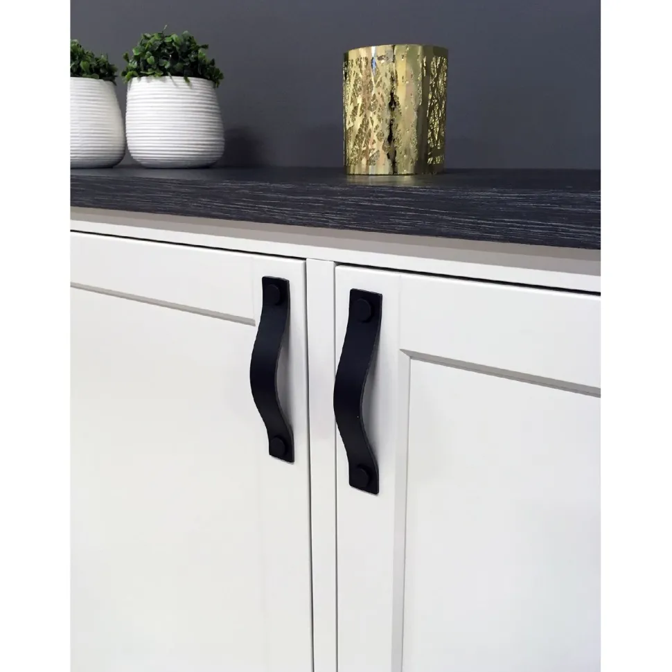 Vedin Beslag Design Loop 128 160x25x20mm nahka musta