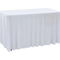 Venyvät pöytäliinat 2 kpl helmalla 183x76x74 cm valkoinen