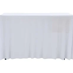 Venyvät pöytäliinat 2 kpl helmalla 183x76x74 cm valkoinen