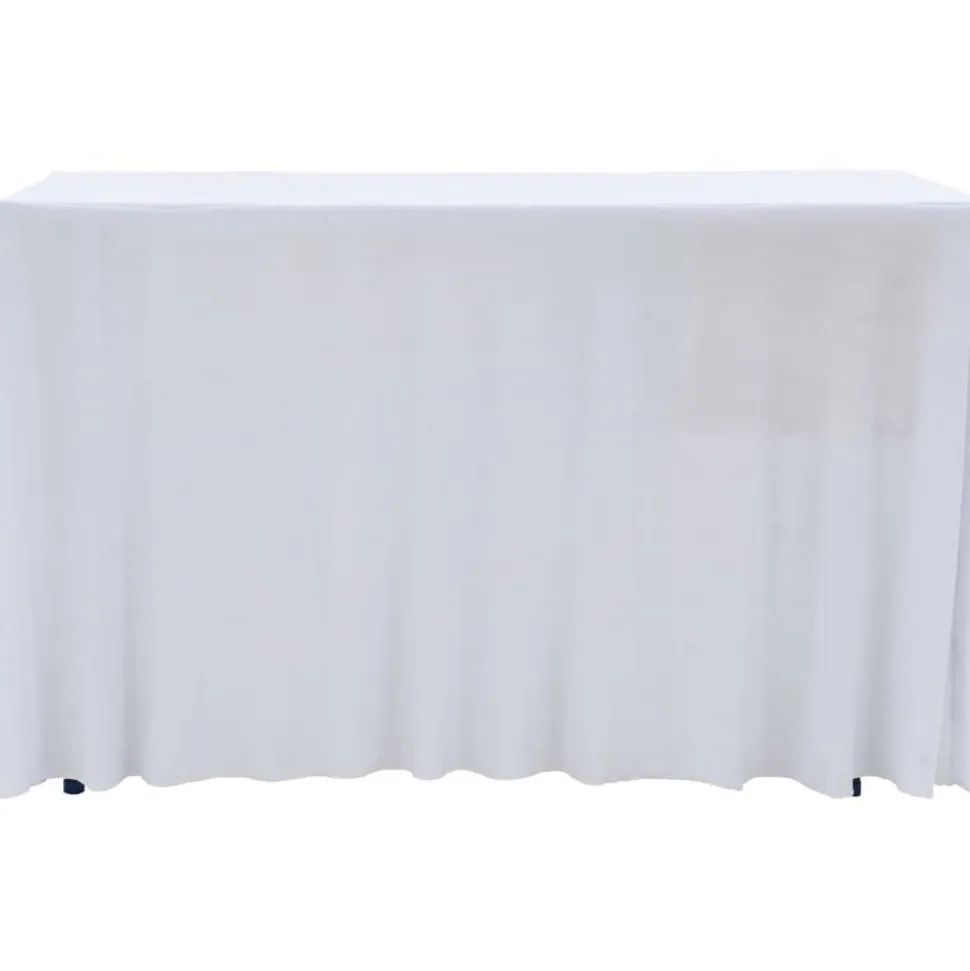 Venyvät pöytäliinat 2 kpl helmalla 183x76x74 cm valkoinen