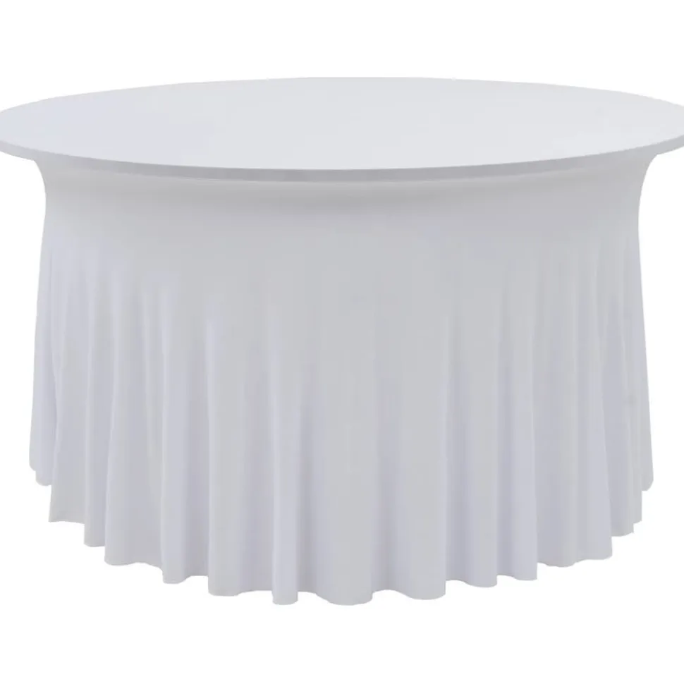 Venyvät pöytäliinat 2 kpl helmalla 180 x 74 cm valkoinen