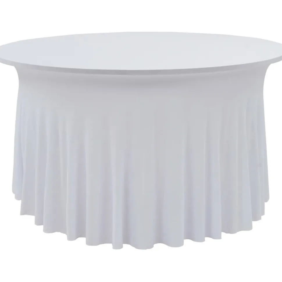 Venyvät pöytäliinat 2 kpl helmalla 150 x 74 cm valkoinen