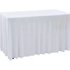 Venyvät pöytäliinat 2 kpl helmalla 120x60,5x74 cm valkoinen