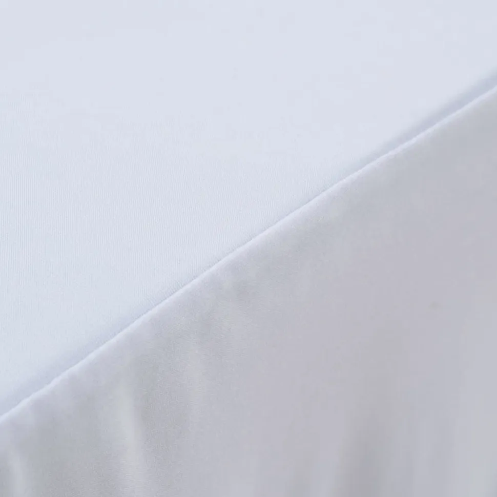 Venyvät pöytäliinat 2 kpl helmalla 120x60,5x74 cm valkoinen