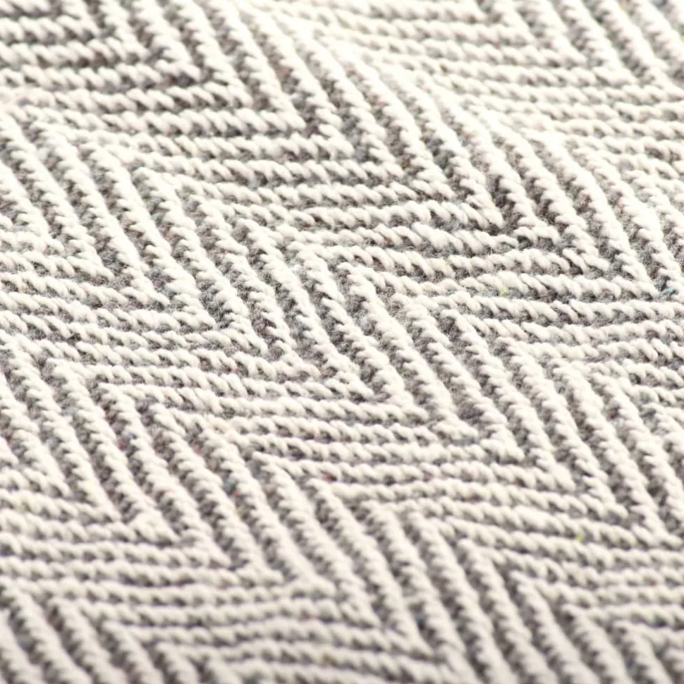 Viltti puuvilla kalanruotokuvio 125x150 cm harmaa