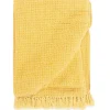 Viltti puuvilla 220x250 cm sinapinkeltainen