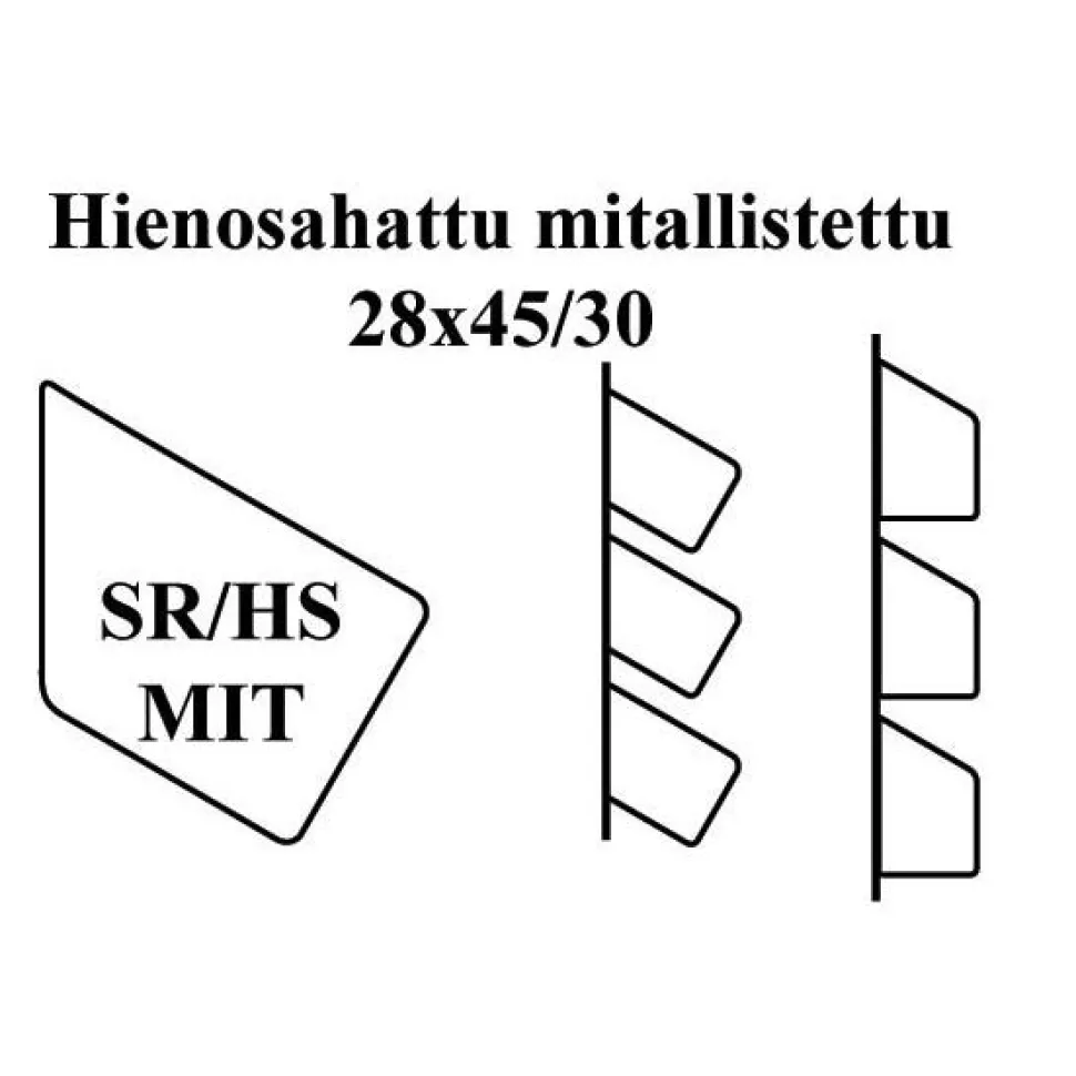 Vinorima Siparila SR/HS kuusi 28x45/30 mm valkoinen