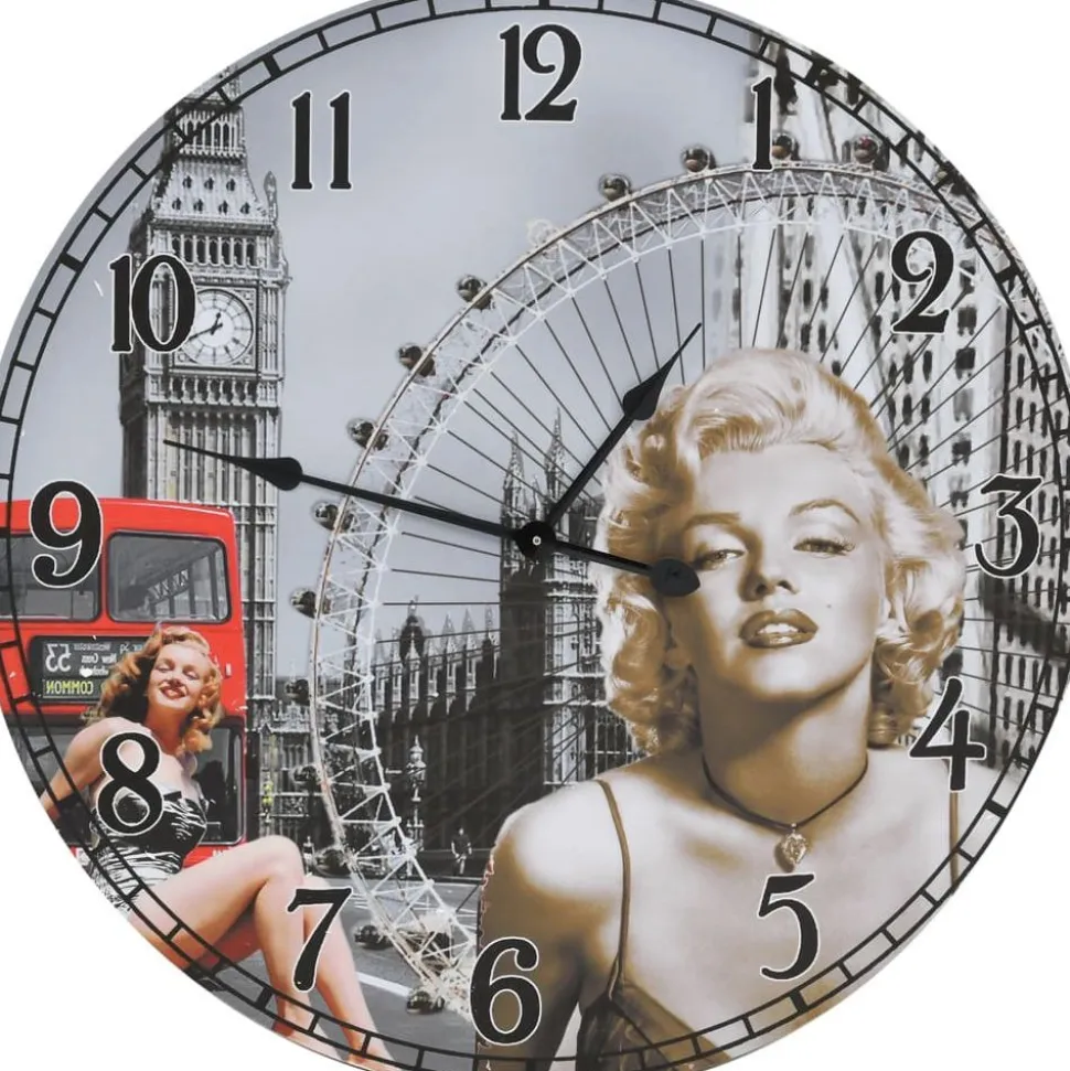 Vintagetyylinen seinäkello marilyn monroe 60 cm