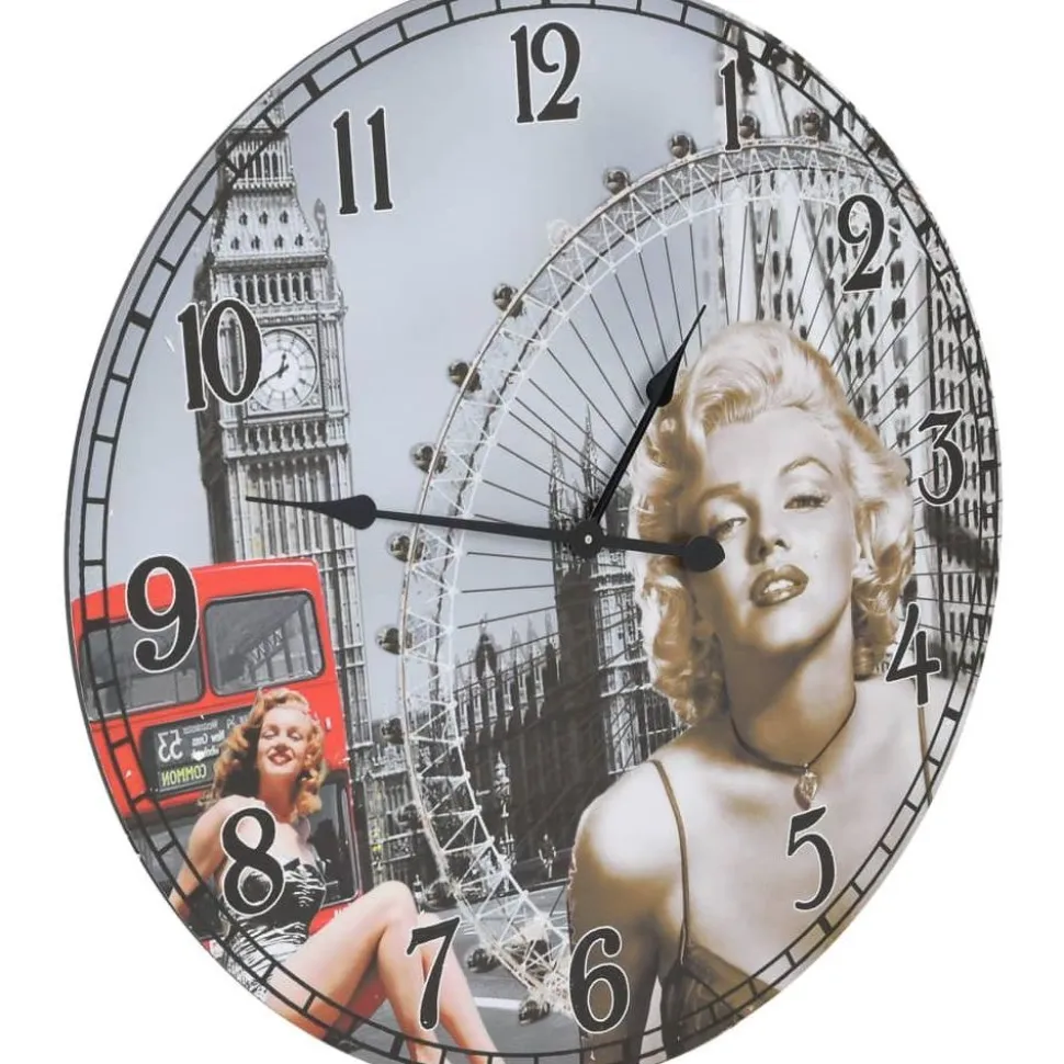 Vintagetyylinen seinäkello marilyn monroe 60 cm